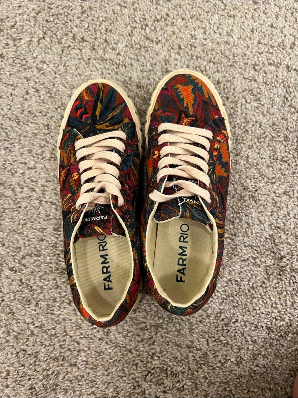 FARM Rio Women's Botanical Print Canvas Platform Sneaker - Size 7.5